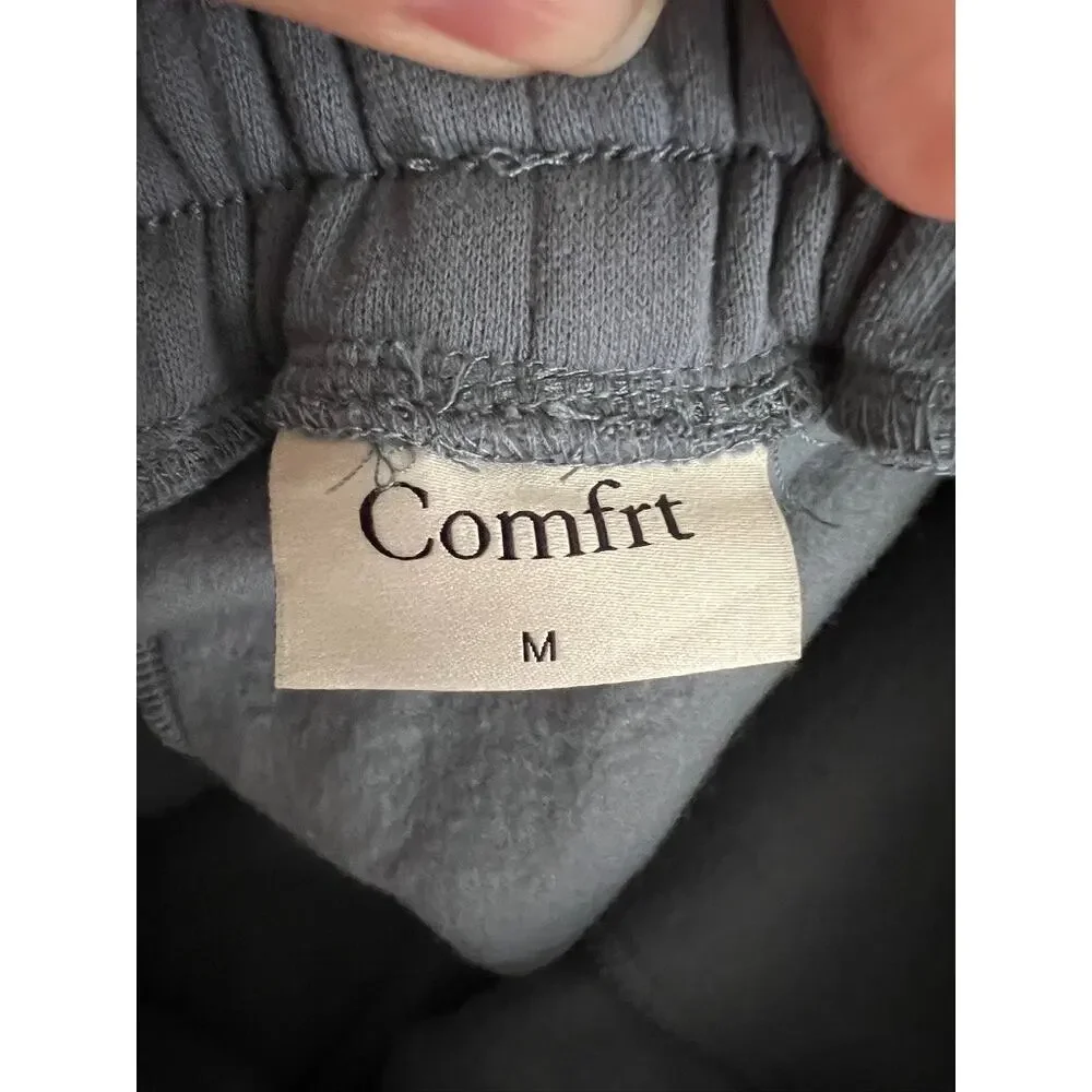 Comfrt Cloud Sweatpants Blue Willow Unisex Heavyweight Fleece Joggers Cozy SZ M
